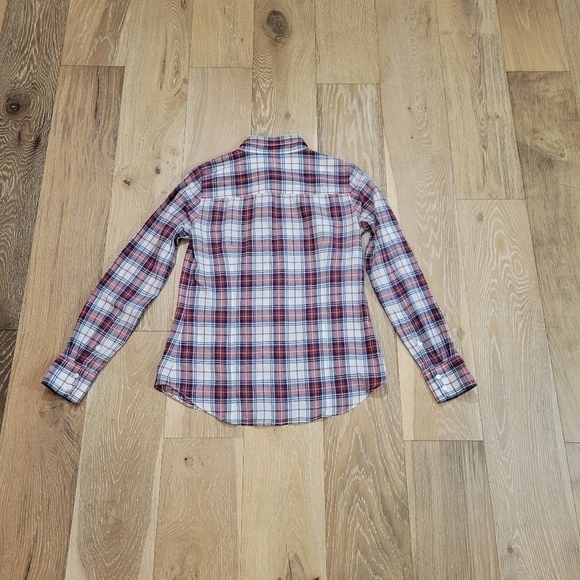 J. Crew Factory Perfect fit blue/red/white button down shirt size XS - Picture 3 of 7